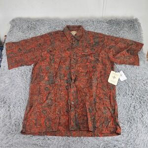 Johari West‎ Indo Bay Shirt Mens 3XLT Amber New Hand Dyed Batik Tropical AM70327